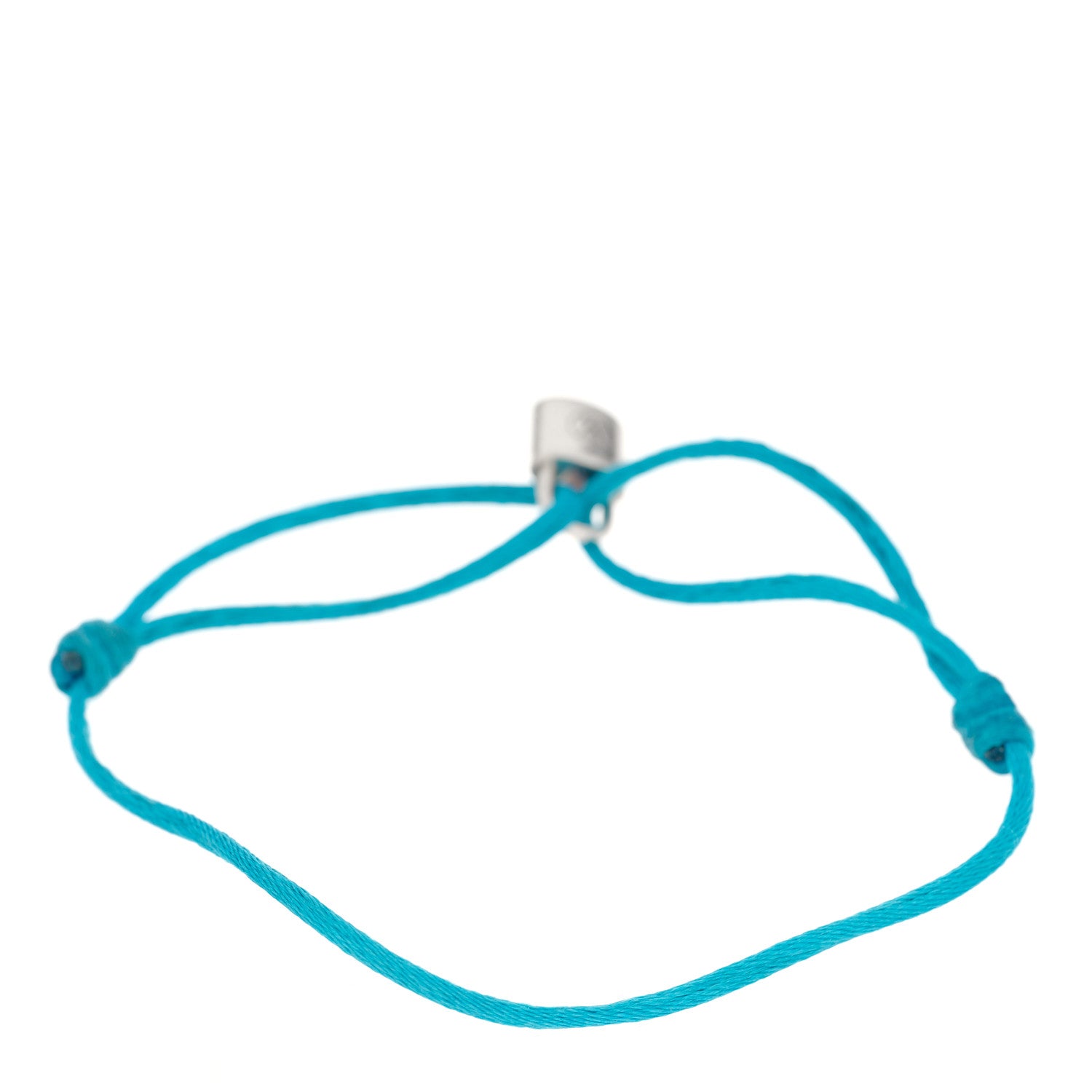 Louis Vuitton Sterling Silver Lockit Adjustable Cord Bracelet Blue 2 of 3
