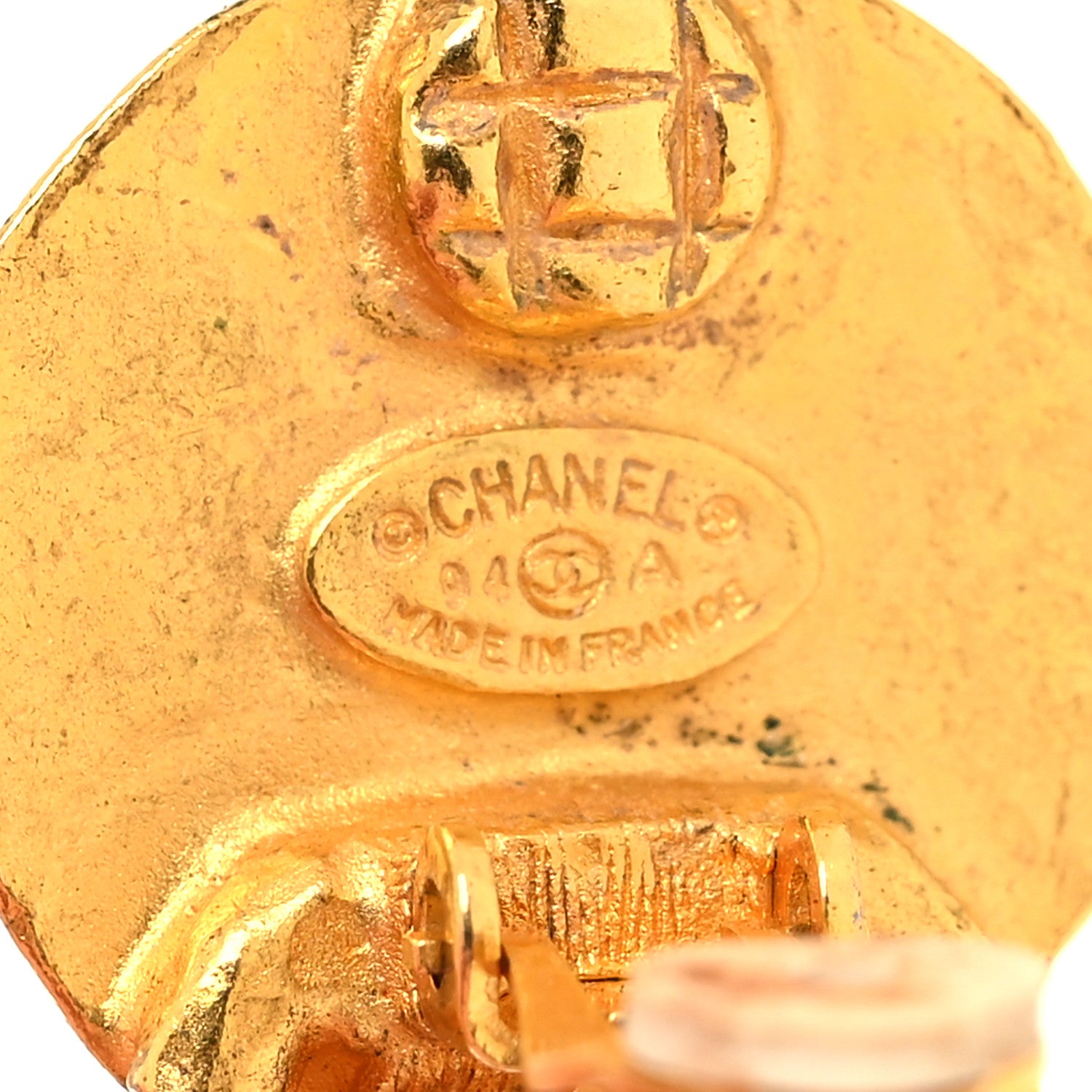 Chanel Pearl CC Clip On Earrings Gold 4 of 4