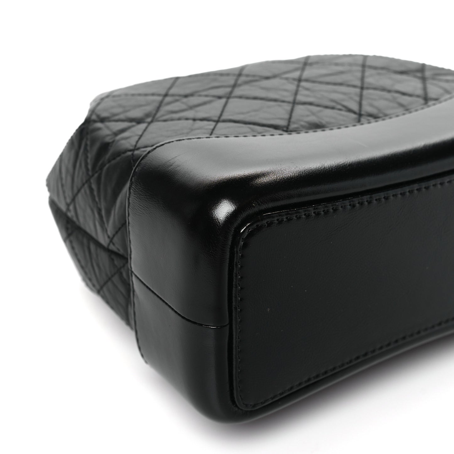 Aged Calfskin Quilted Small Gabrielle Backpack Black