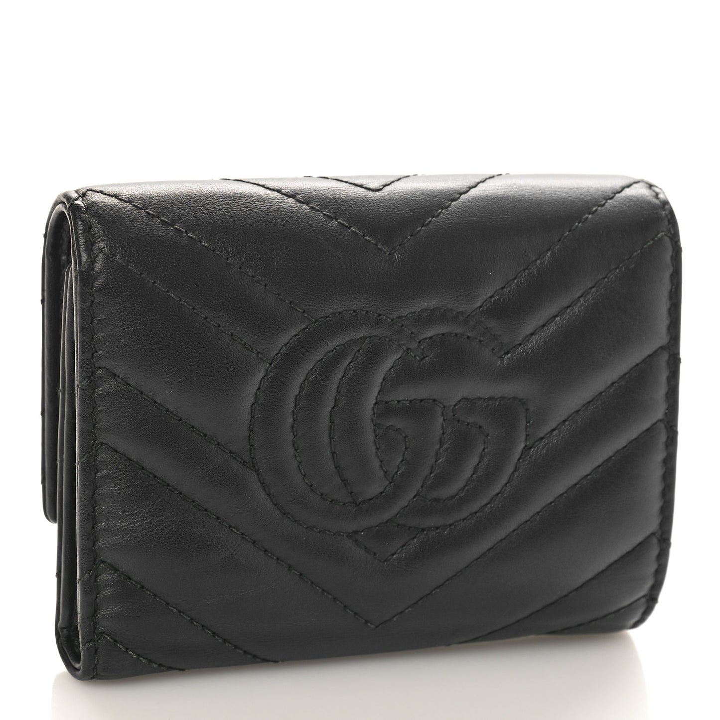 Calfskin Matelasse GG Marmont Wallet Black
