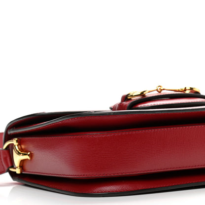 Gucci GG Supreme Monogram Azalea Calfskin Horsebit 1955 Shoulder Bag Beige Ebony New Cherry Red 10 of 15