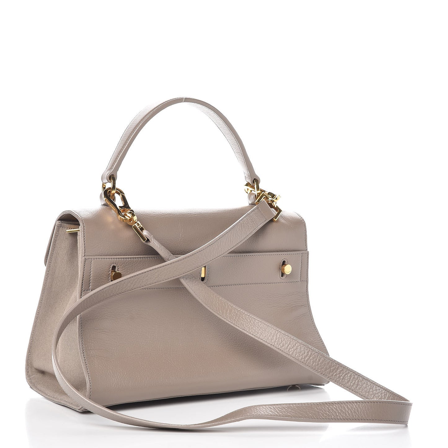 Calfskin Canvas Small Muse Two Gray