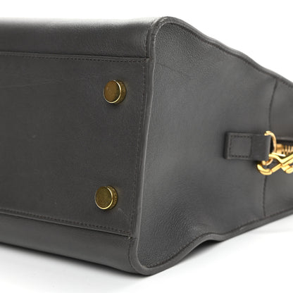 Saint Laurent Calfskin Small Monogram Cabas Grey 10 of 13