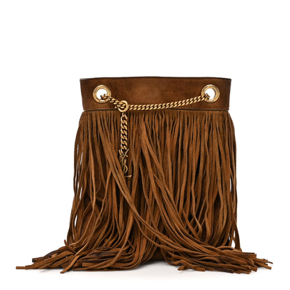 Saint Laurent Suede Calfskin Small Grace Fringed Hobo Bag Light Ocre 1 of 13