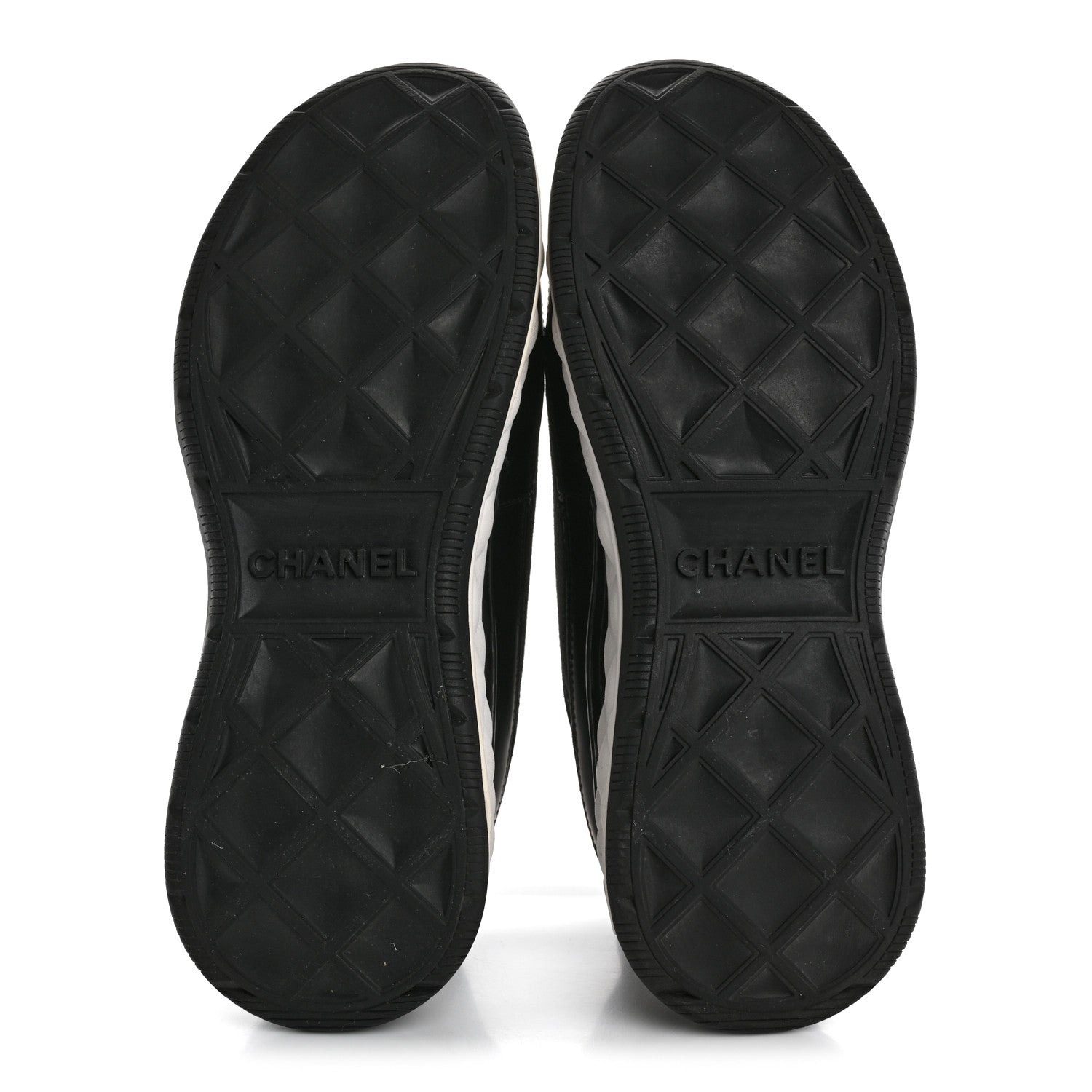Chanel Velvet Calfskin Mixed Fibers CC Sneakers 38 Black 6 of 11