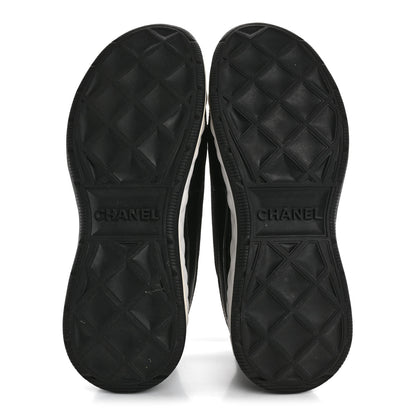 Chanel Velvet Calfskin Mixed Fibers CC Sneakers 38 Black 6 of 11