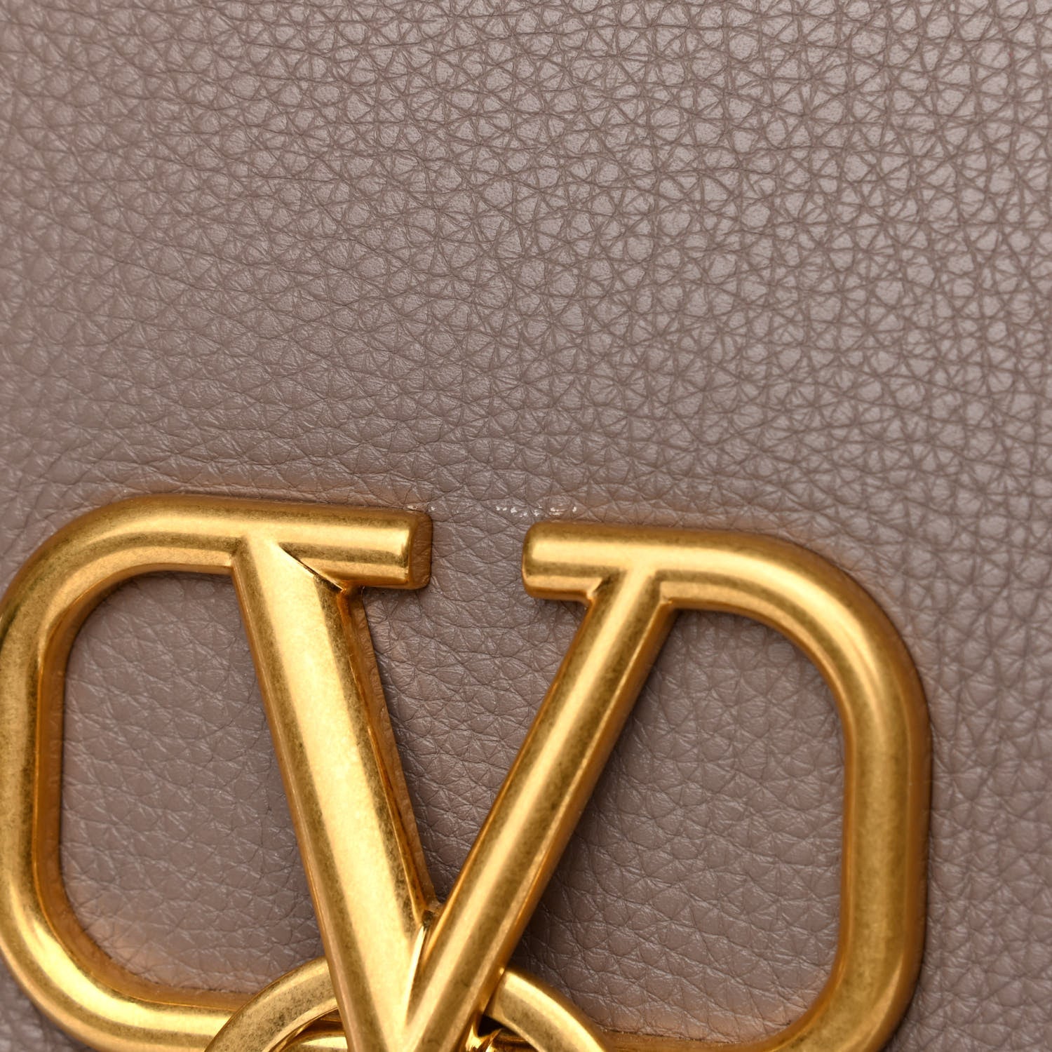Valentino Garavani Pebbled Calfskin VRing Tote Bag Clay 10 of 10