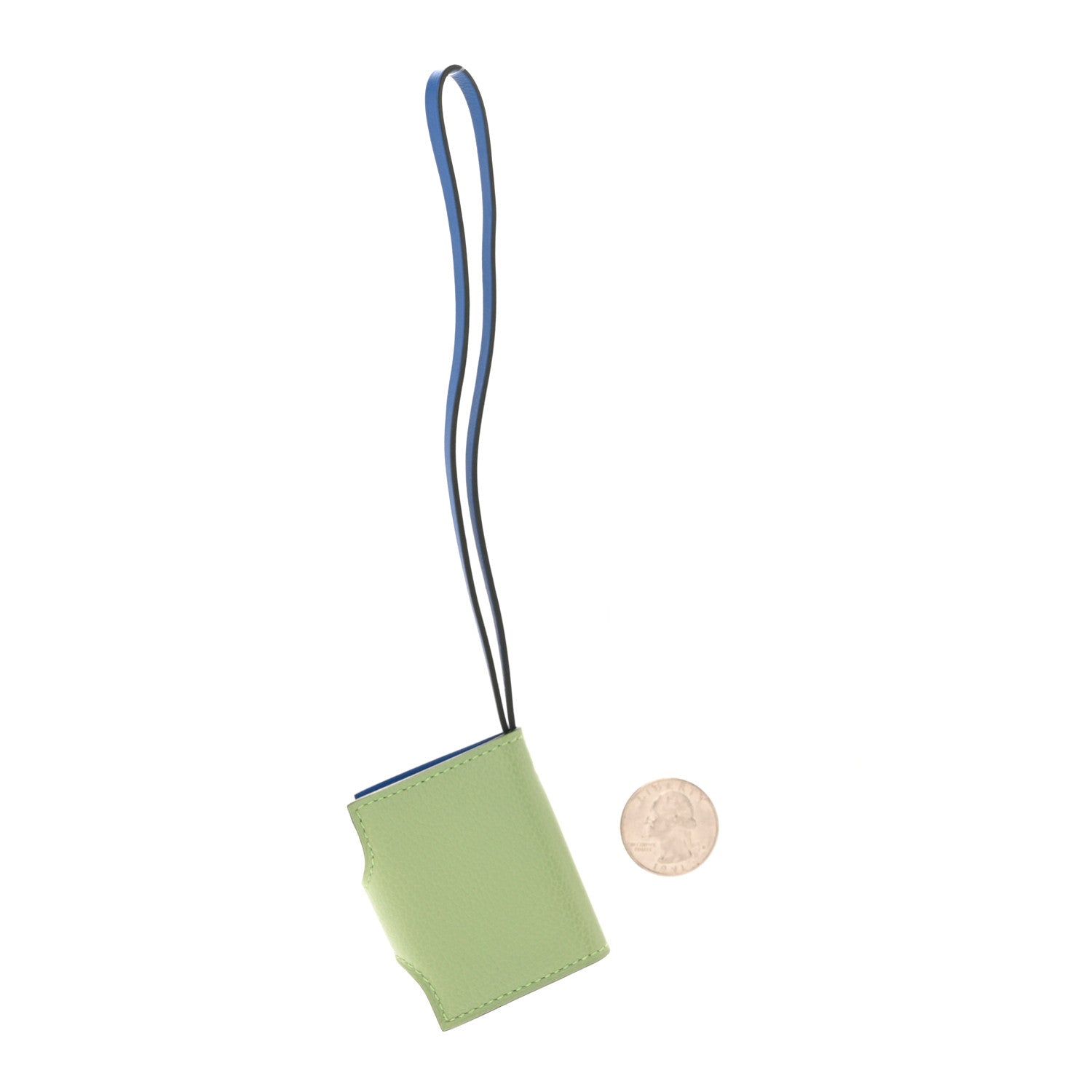 Hermes Evercolor Swift Verso Ulysse Nano Bag Charm Vert Criquet Bleu France 2 of 5