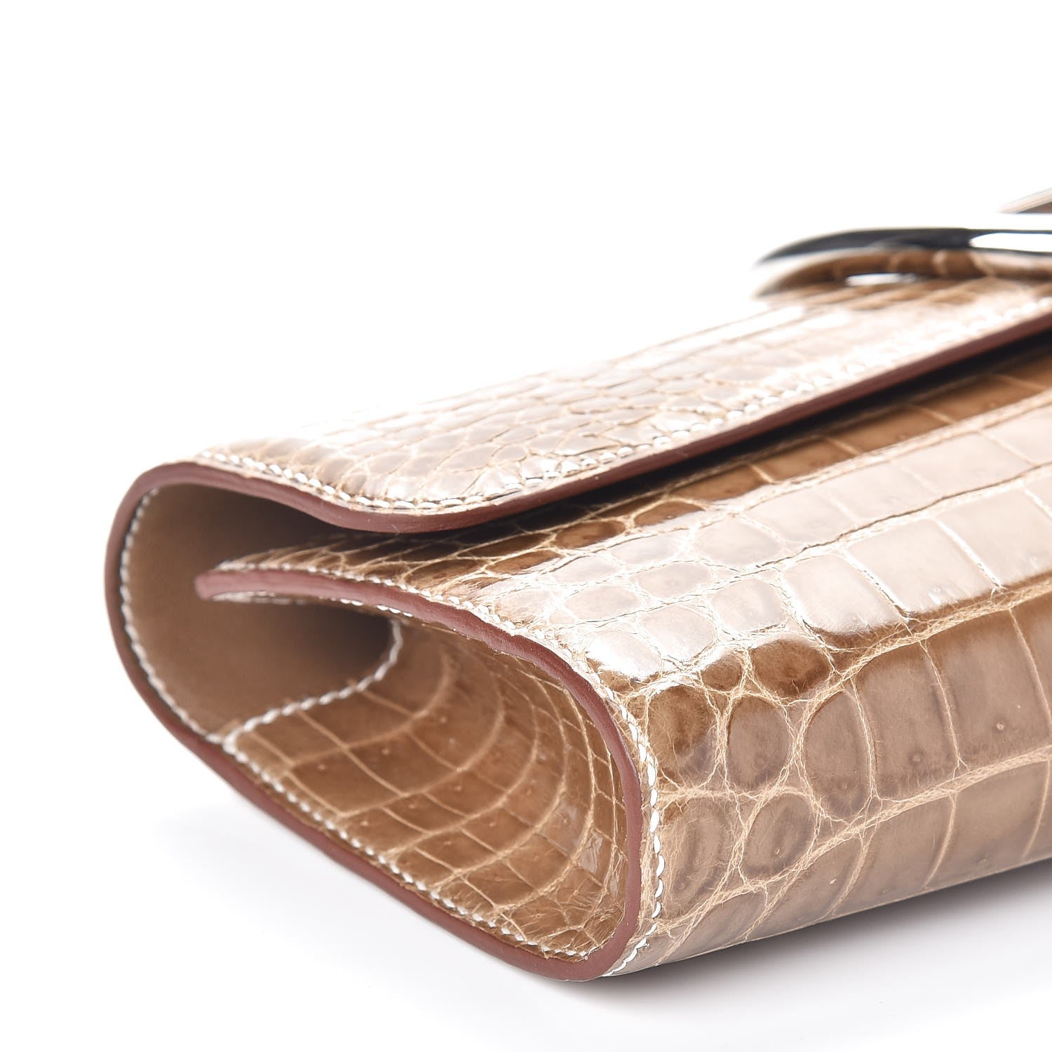 Hermes Niloticus Crocodile Egee Clutch Ficelle 9 of 15