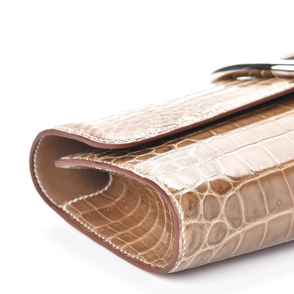 Hermes Niloticus Crocodile Egee Clutch Ficelle 9 of 15