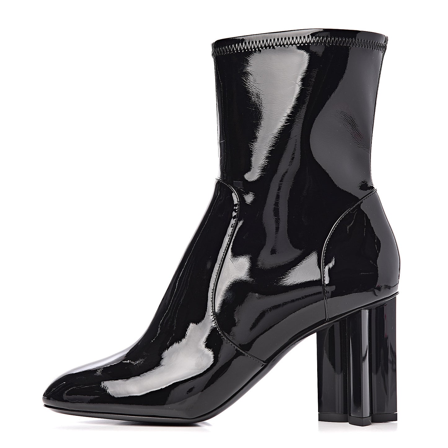 Patent Silhouette Ankle Boots 39 Black
