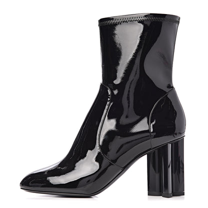 Louis Vuitton Patent Silhouette Ankle Boots 39 Black 1 of 8