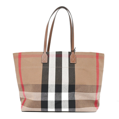 Burberry Giant Check Canvas Medium London Tote Taupe Brown 1 of 9