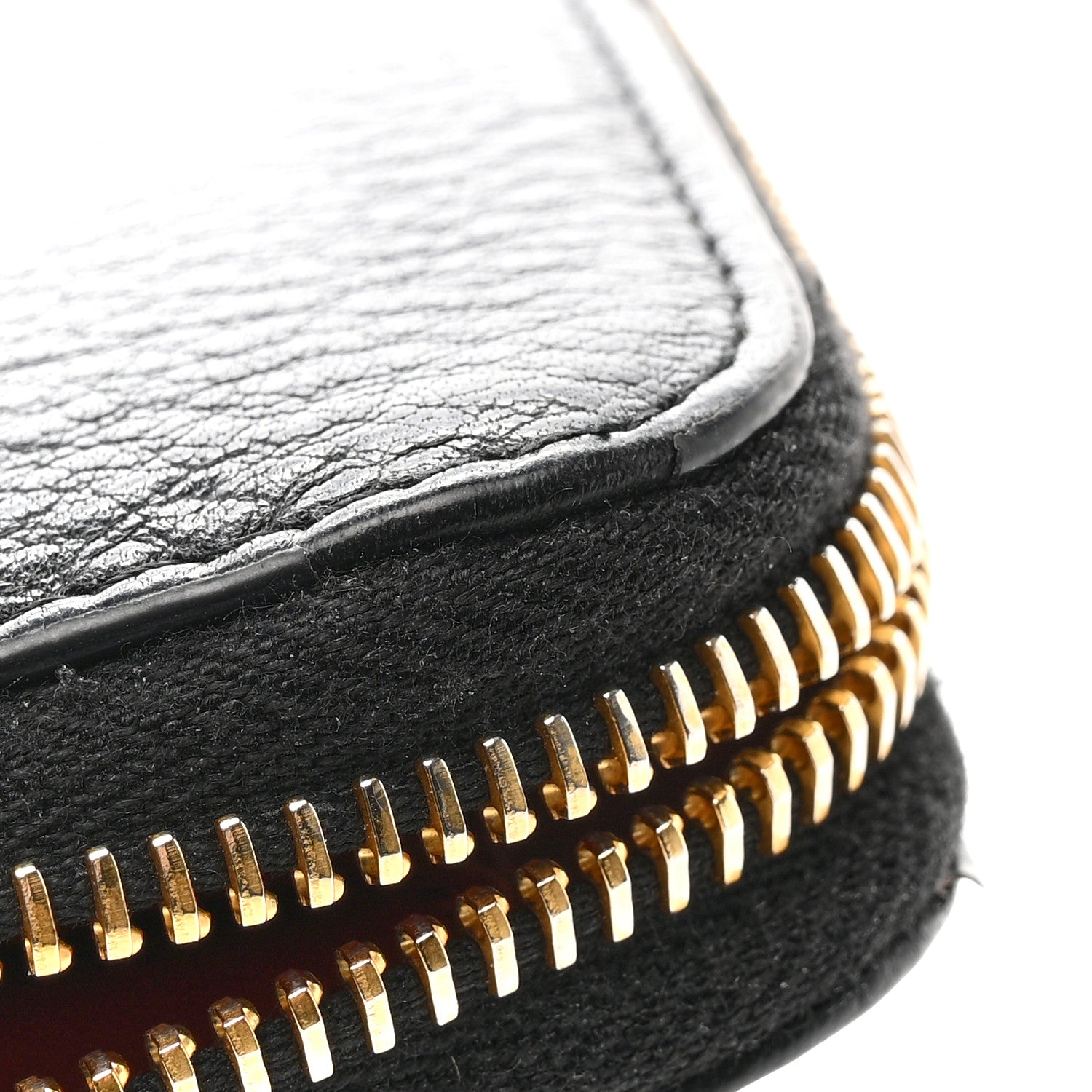 Prada Daino Bi-Color Zip Around Wallet Black Fuoco 11 of 14