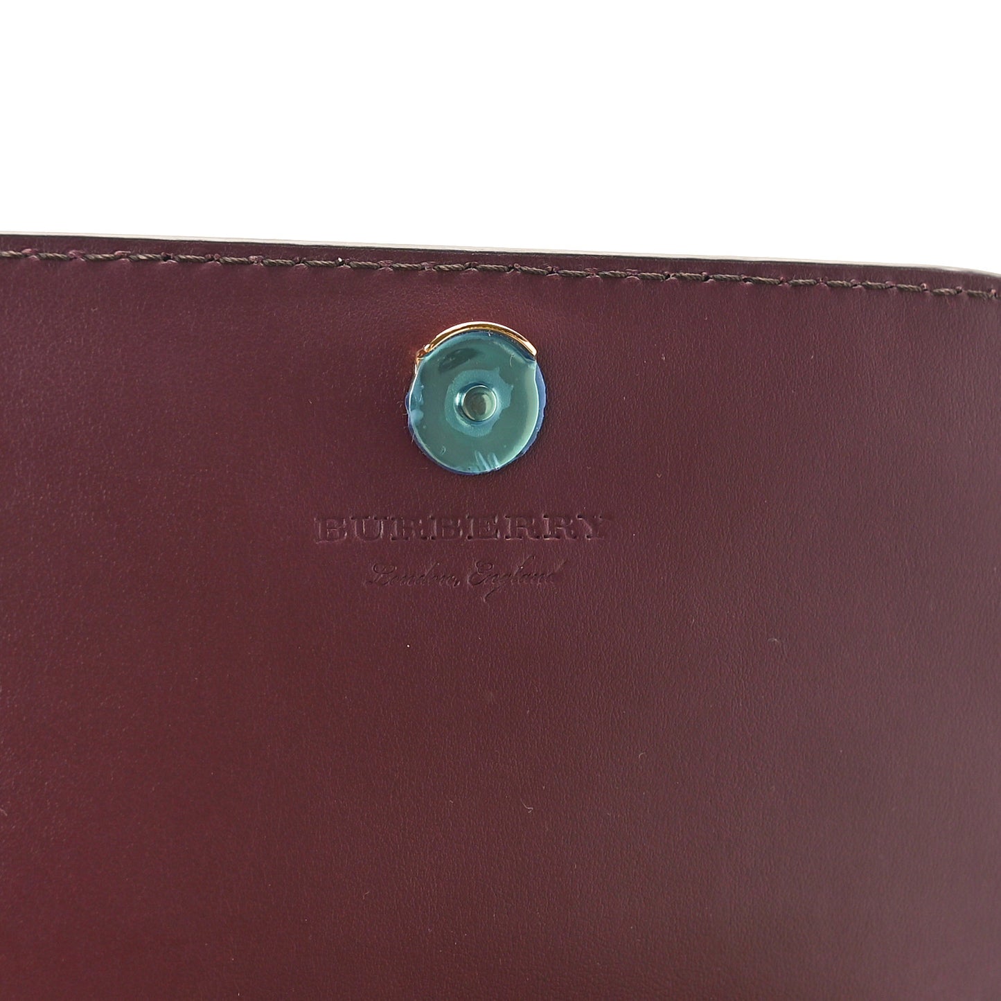 Grained Calfskin House Check Tartan Mix Hampshire Wallet On Chain Burgundy