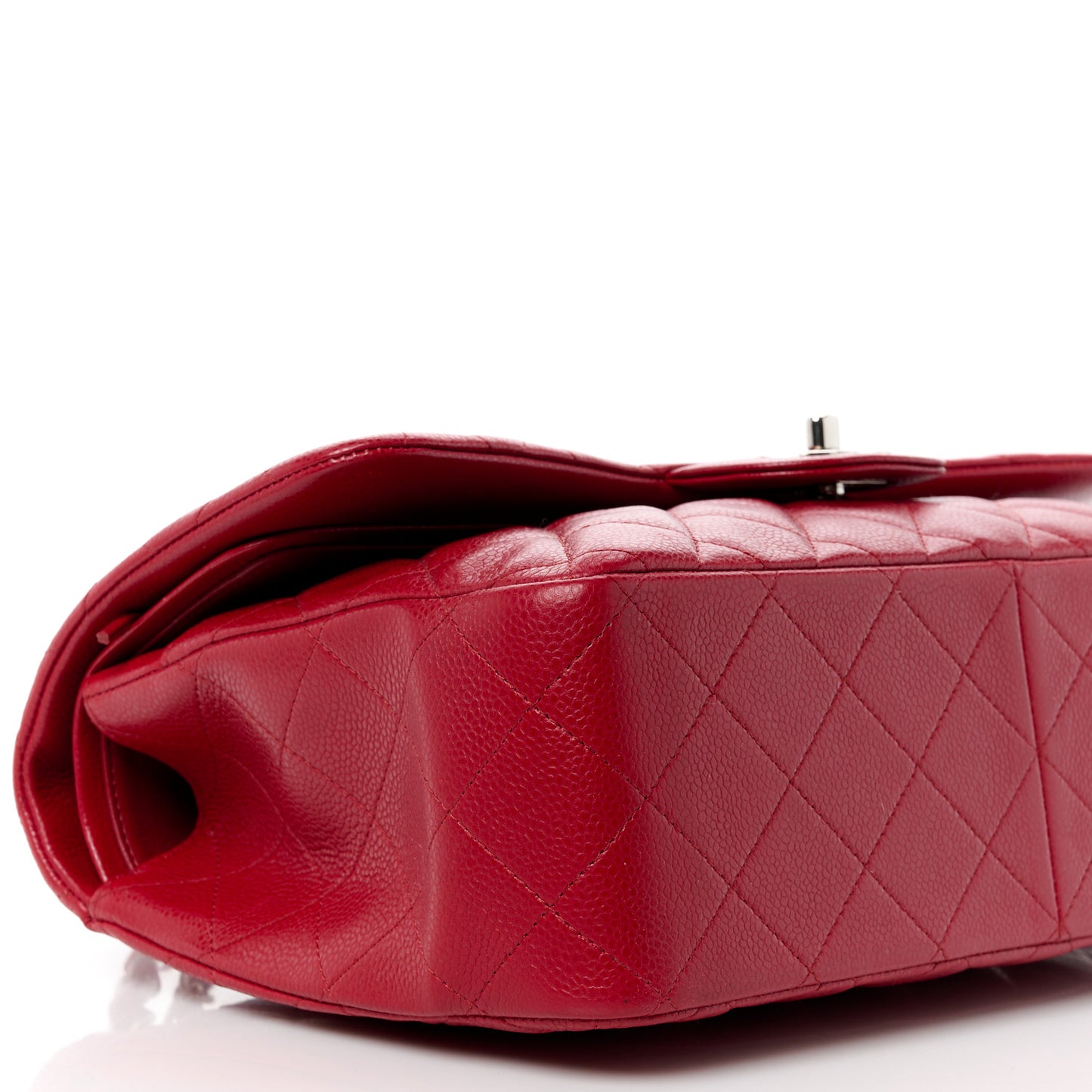 Caviar Quilted Jumbo Double Flap Red