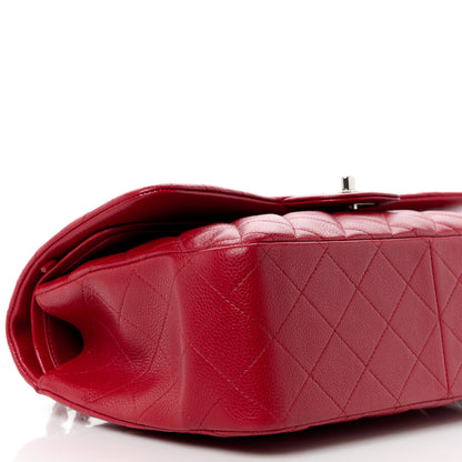 Chanel Caviar Quilted Jumbo Double Flap Red 10 of 15