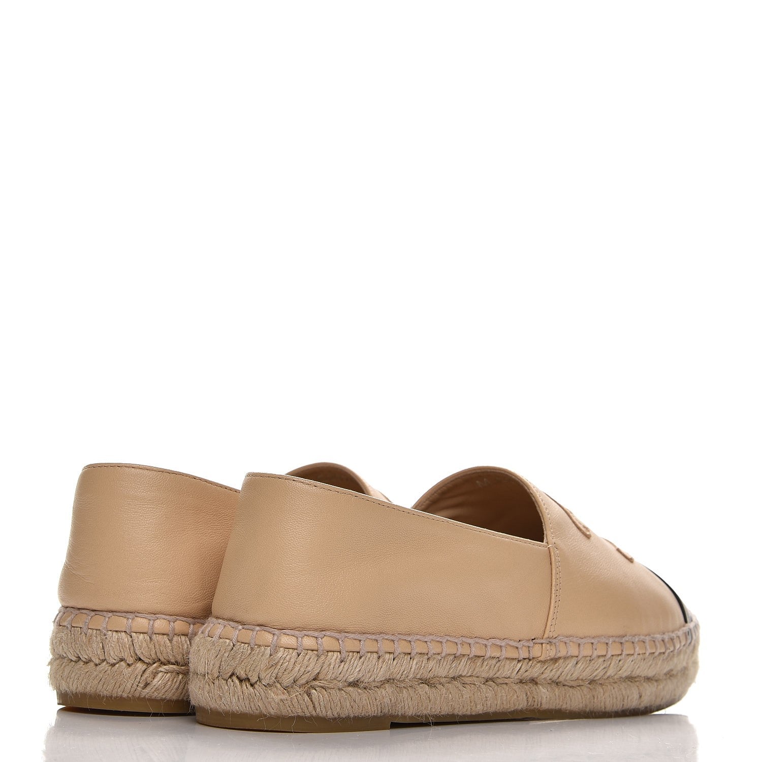 Chanel Lambskin CC Espadrilles 37 Beige Black 4 of 10