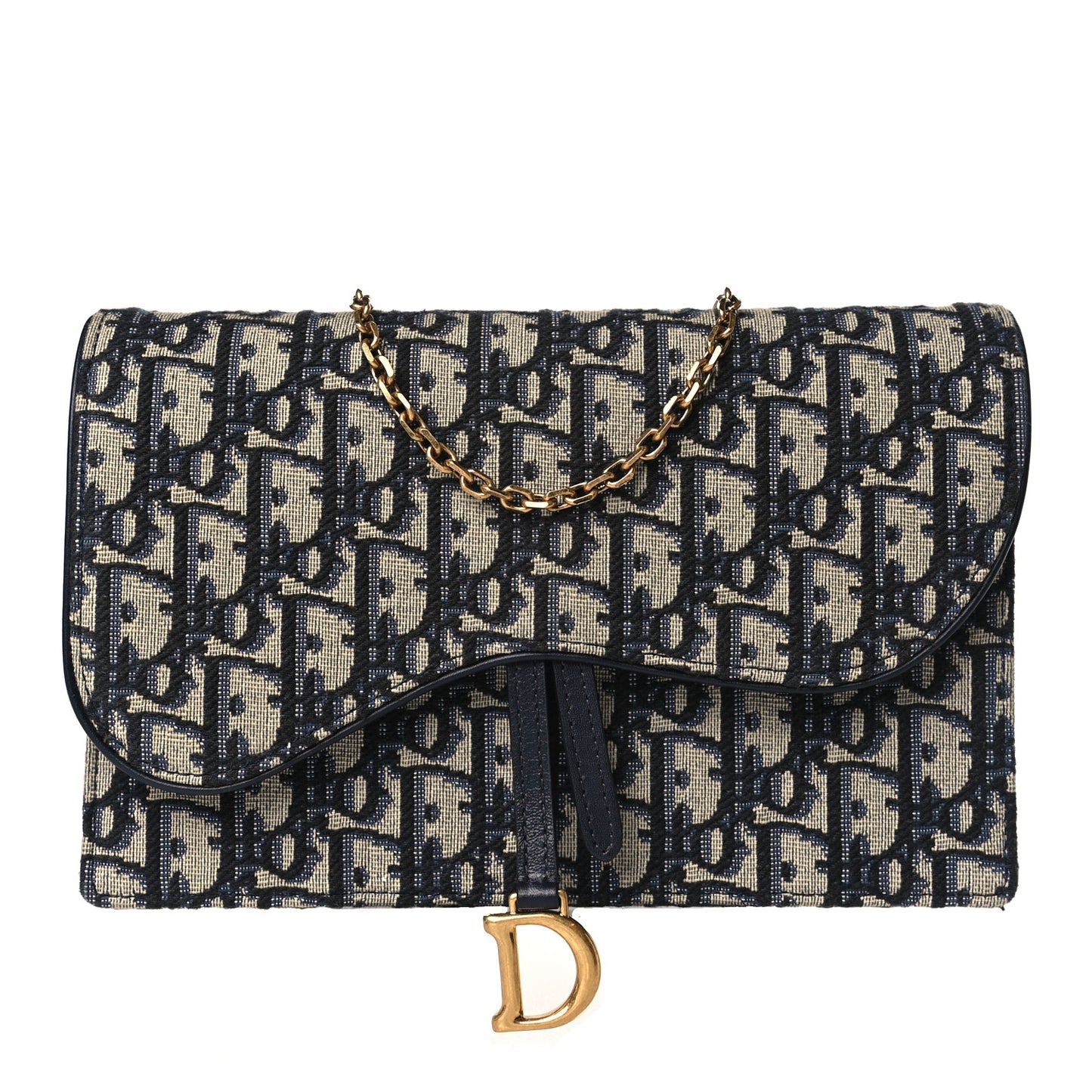 Oblique Saddle Chain Pouch Blue