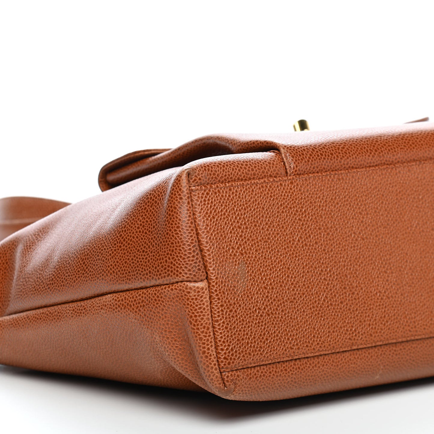 Caviar Flap Shoulder Bag Brown