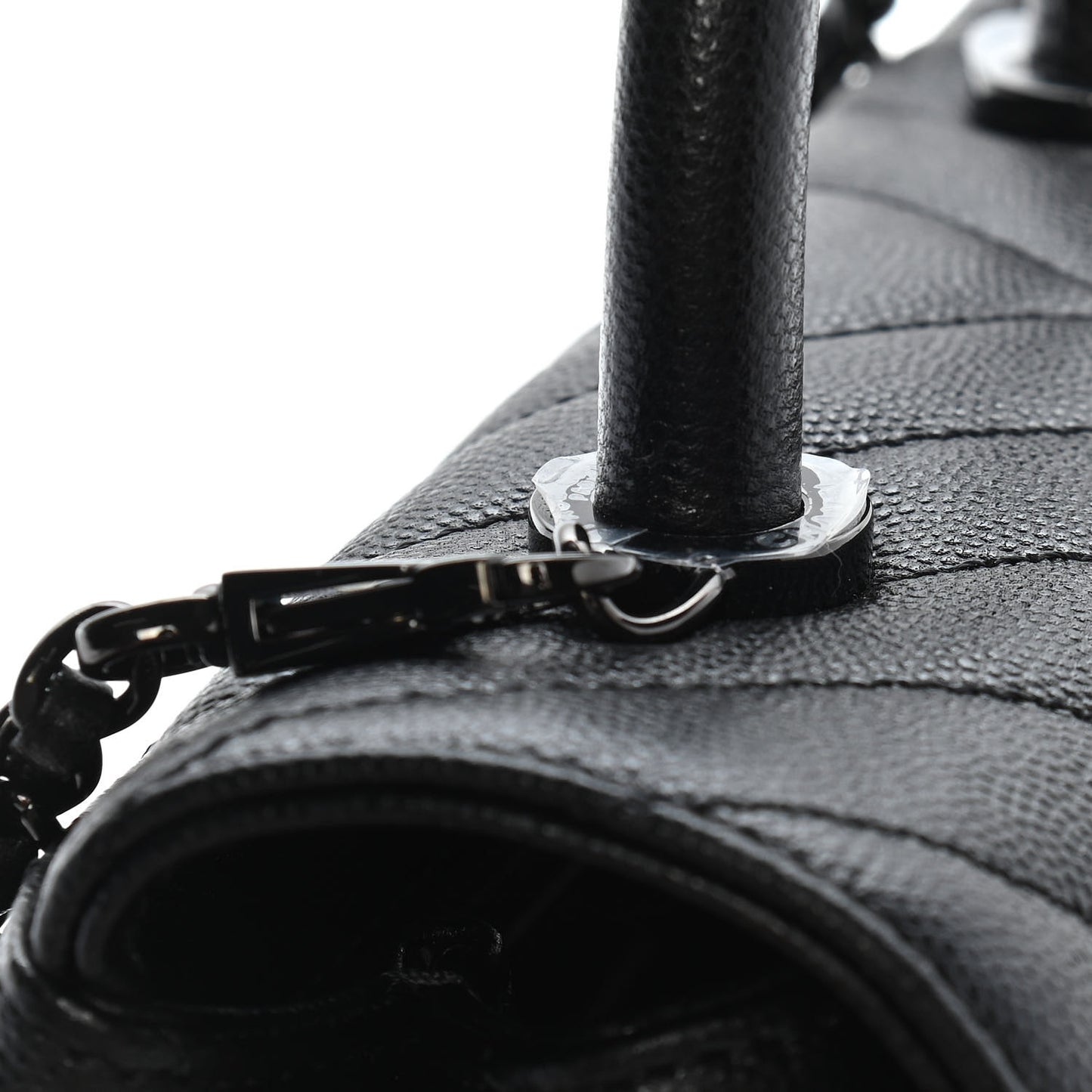 Caviar Chevron Quilted Mini Coco Handle Flap So Black