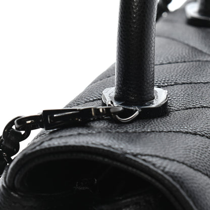 Chanel Caviar Chevron Quilted Mini Coco Handle Flap So Black 10 of 10