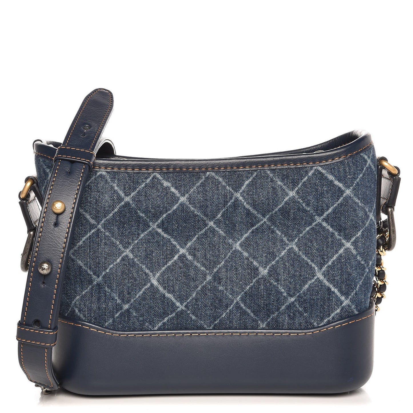 Denim Calfskin Small Gabrielle Hobo Blue