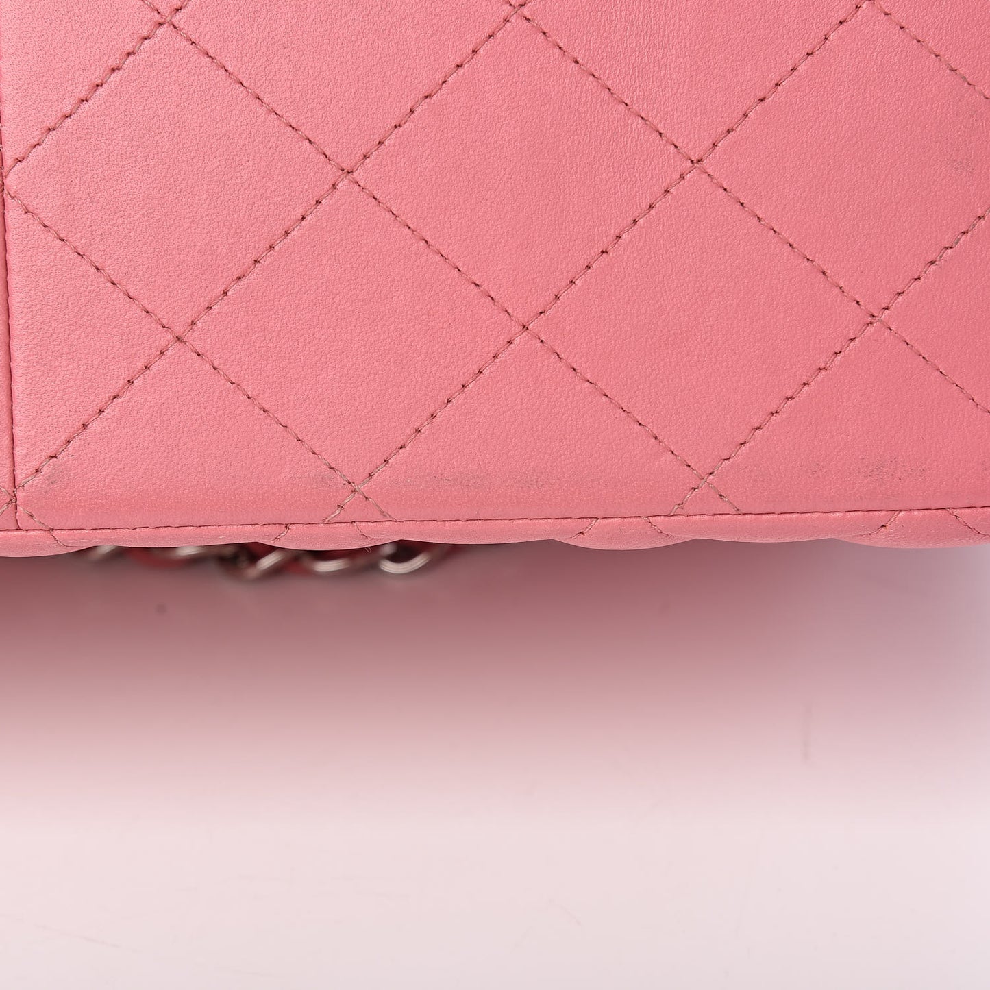 Lambskin Quilted Jumbo Double Flap Pink