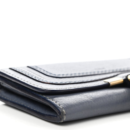 Chloe Calfskin Marcie Continental Flap Wallet Street Blue 8 of 13
