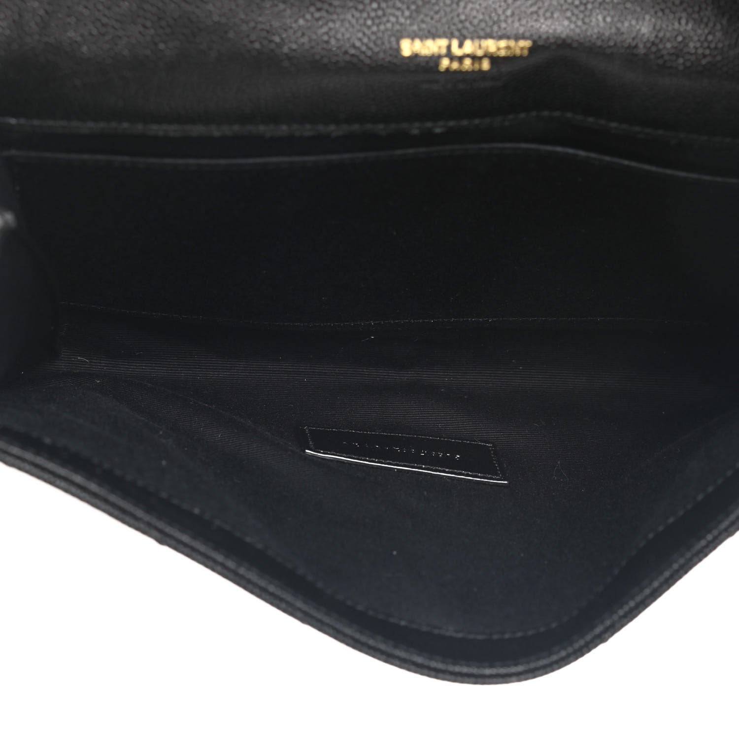 Saint Laurent Grain De Poudre Matelasse Chevron Monogram Envelope Clutch Black 5 of 7
