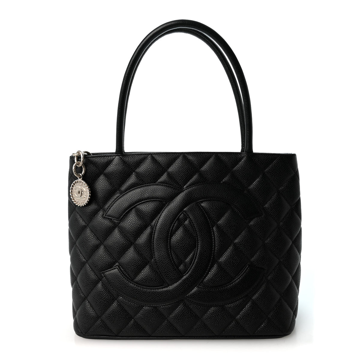 Caviar Quilted Medallion Tote Black