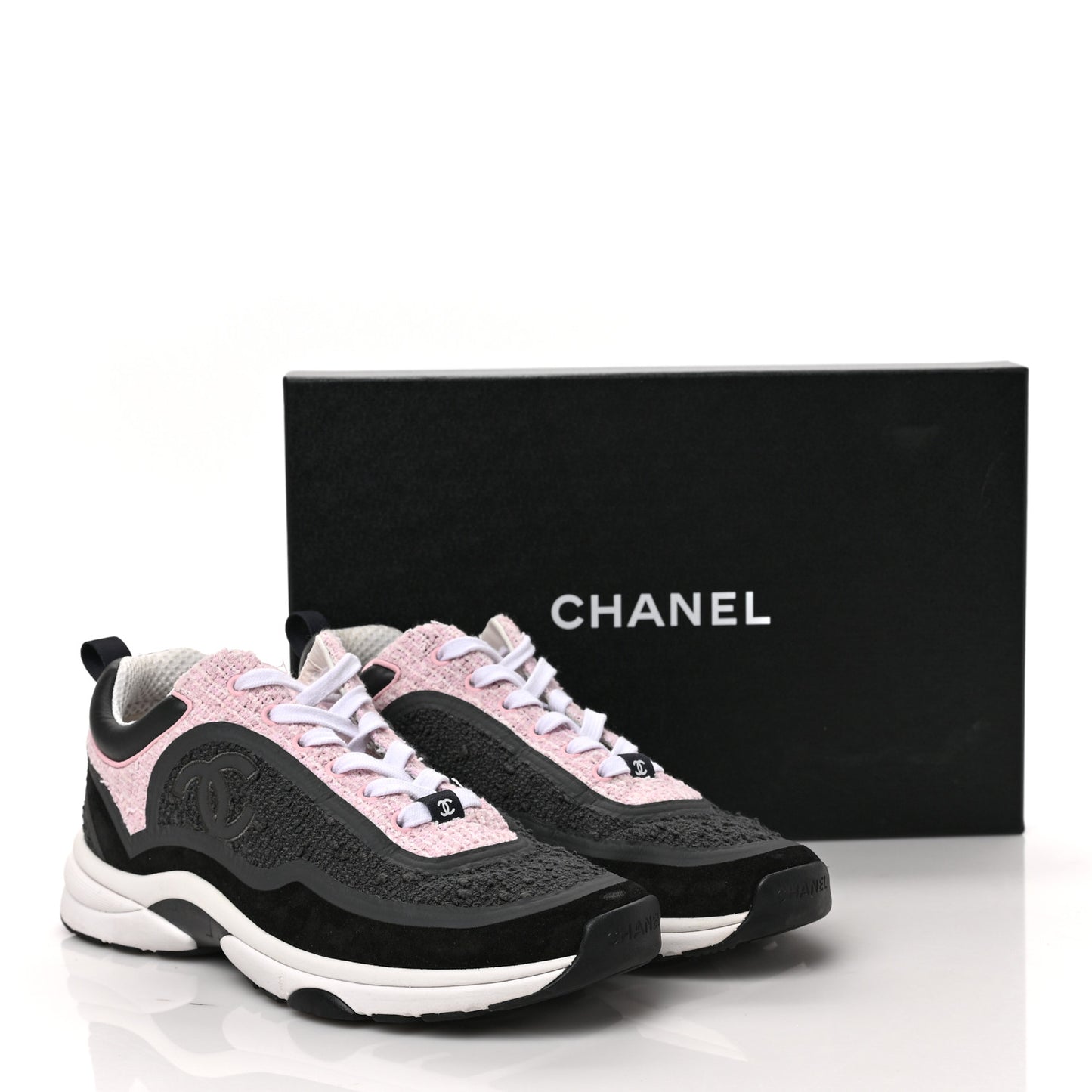 Suede Tweed CC Sneakers 40.5 Grey Pink