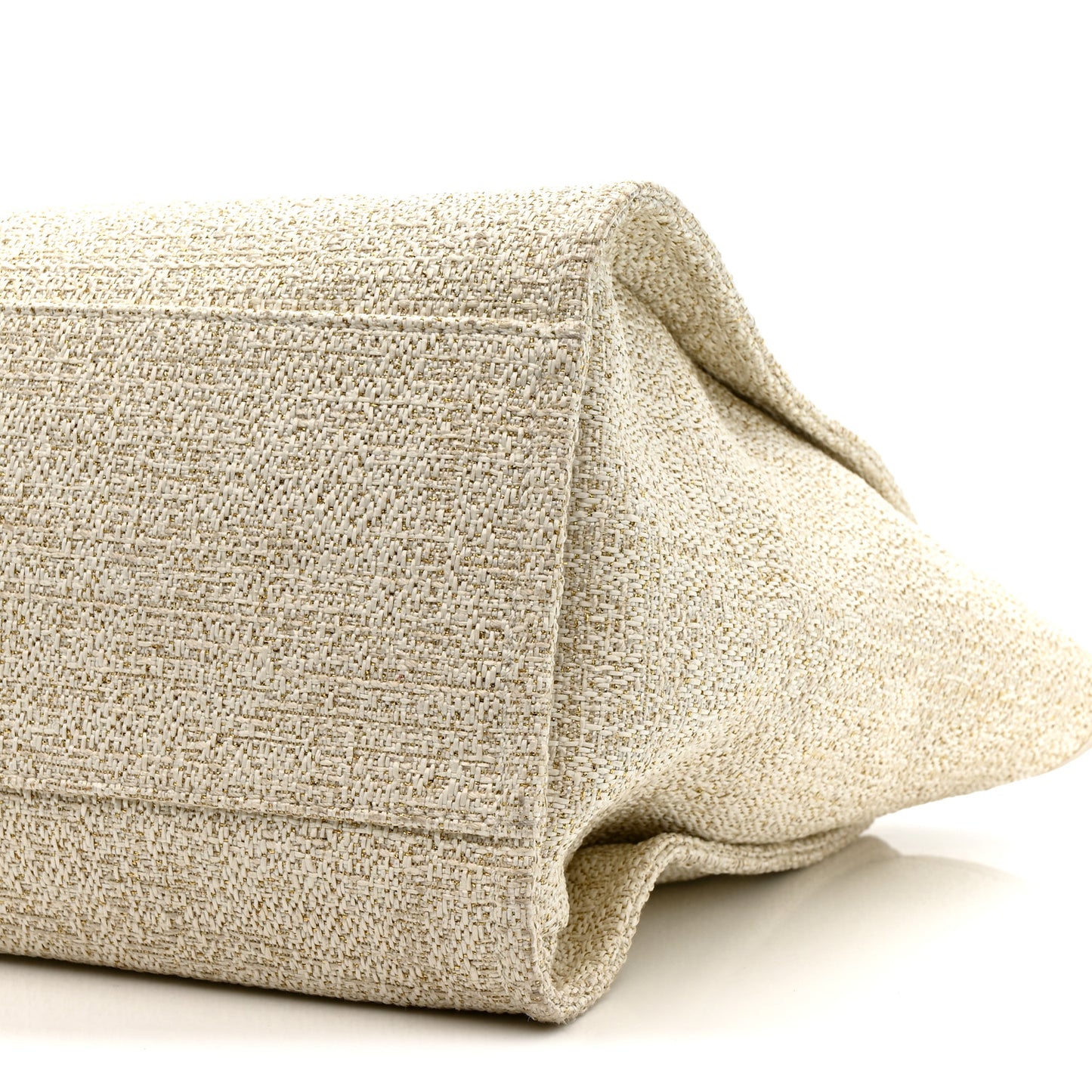 Lurex Boucle Medium Deauville Tote White