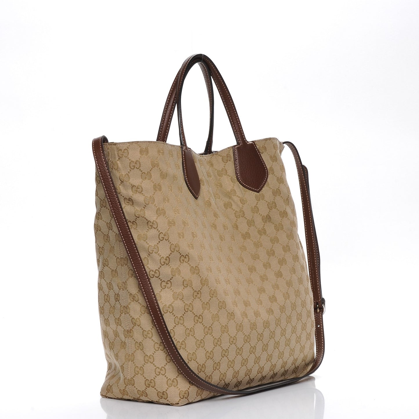 Pebbled Calfskin Medium Ramble Reversible Tote Black Nut Brown
