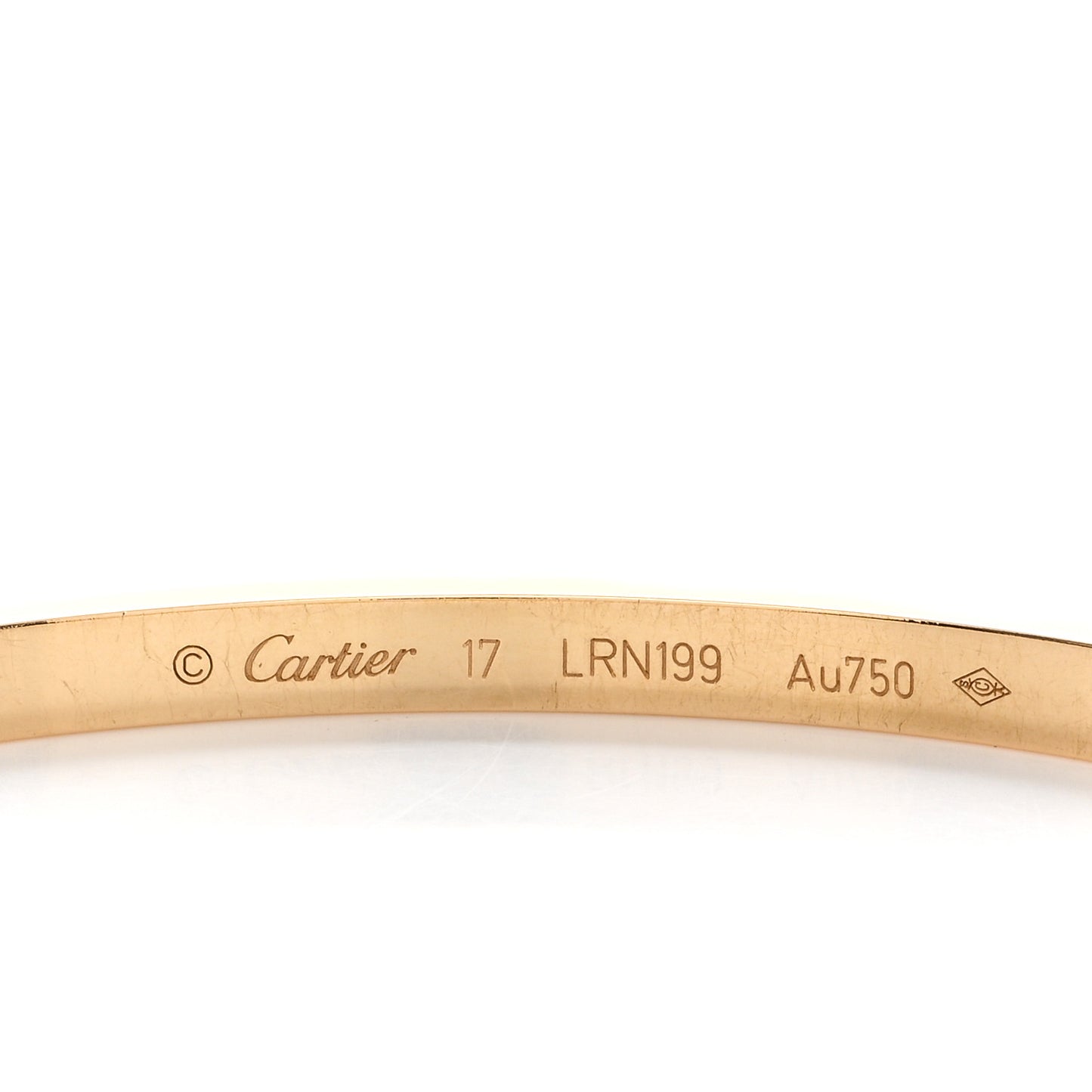 18K Yellow Gold Small LOVE Bracelet 17