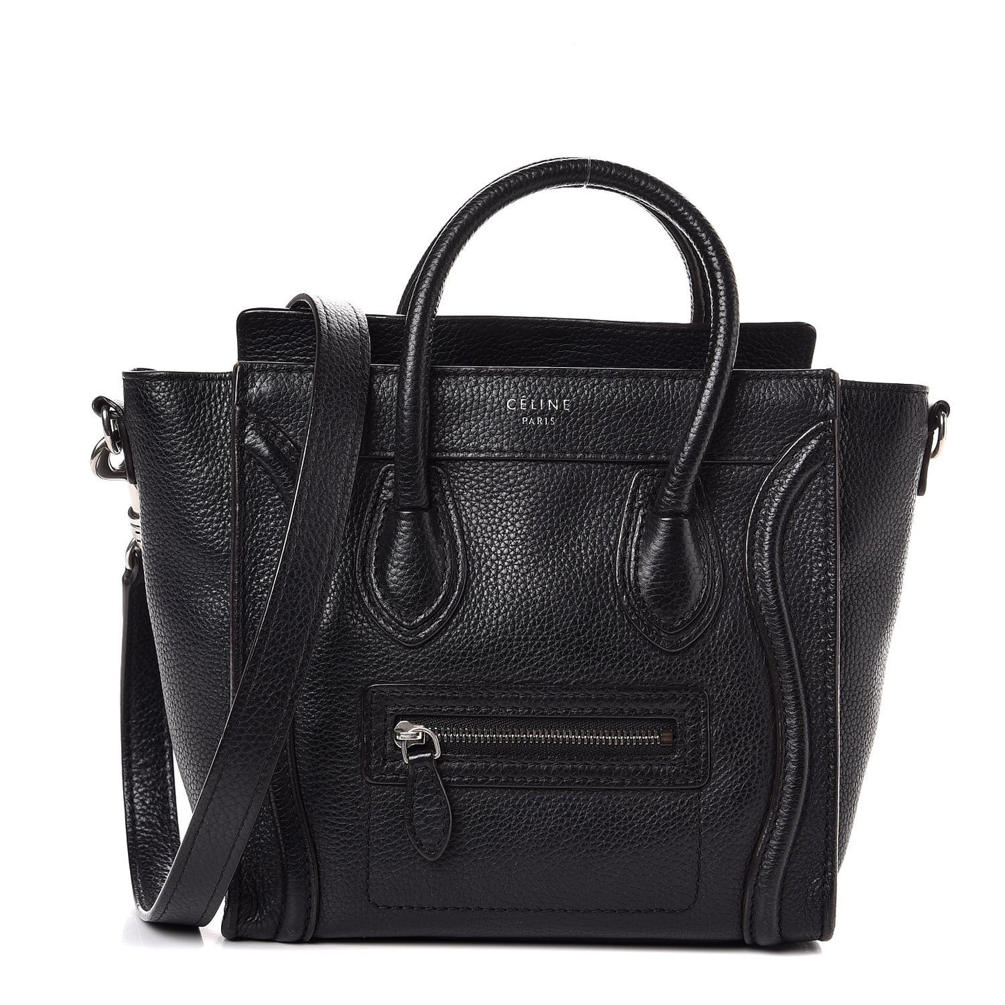 Drummed Calfskin Nano Luggage Black