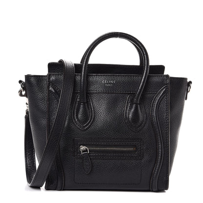 Celine Drummed Calfskin Nano Luggage Black 1 of 7