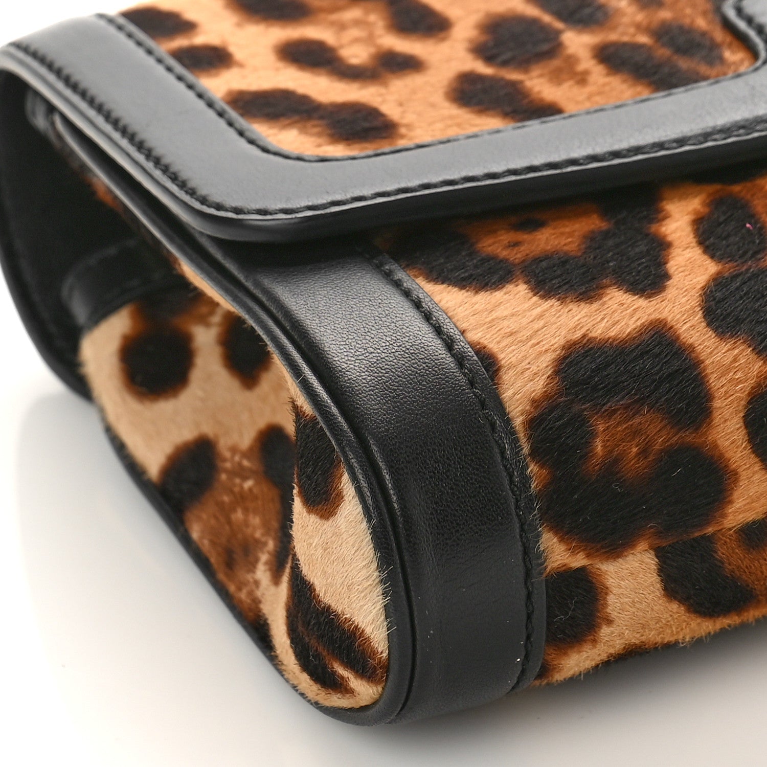 Dolce & Gabbana Calf Hair Leopard Print Miss Dolce Satchel Black 7 of 8