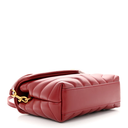 Saint Laurent Calfskin Y Quilted Monogram Toy Loulou Monogram Crossbody Bag Red 4 of 11