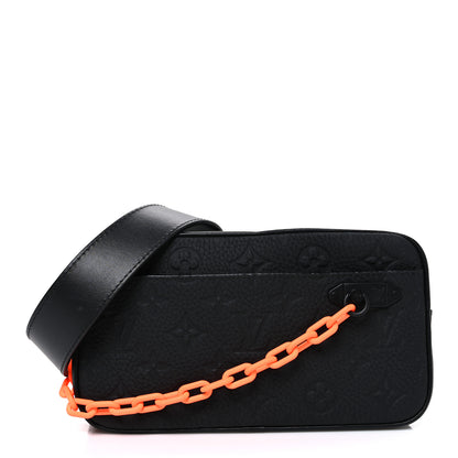 Louis Vuitton Taurillon Monogram Uniformes Solar Ray Soft Pochette Volga Belt Bag Black 1 of 9