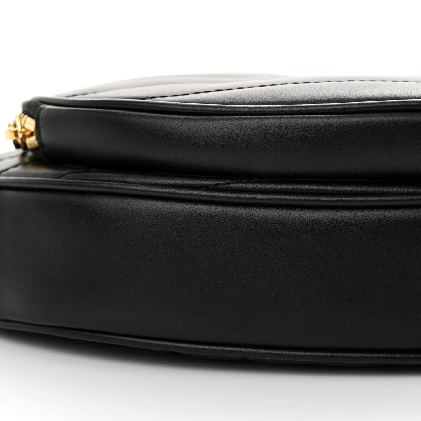 Calfskin Matelasse Diagonal Mini Interlocking G Heart Shoulder Bag Black