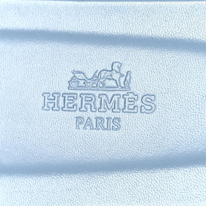 Hermes Box Calfskin Oran Sandals 38.5 Light Bleu 7 of 8