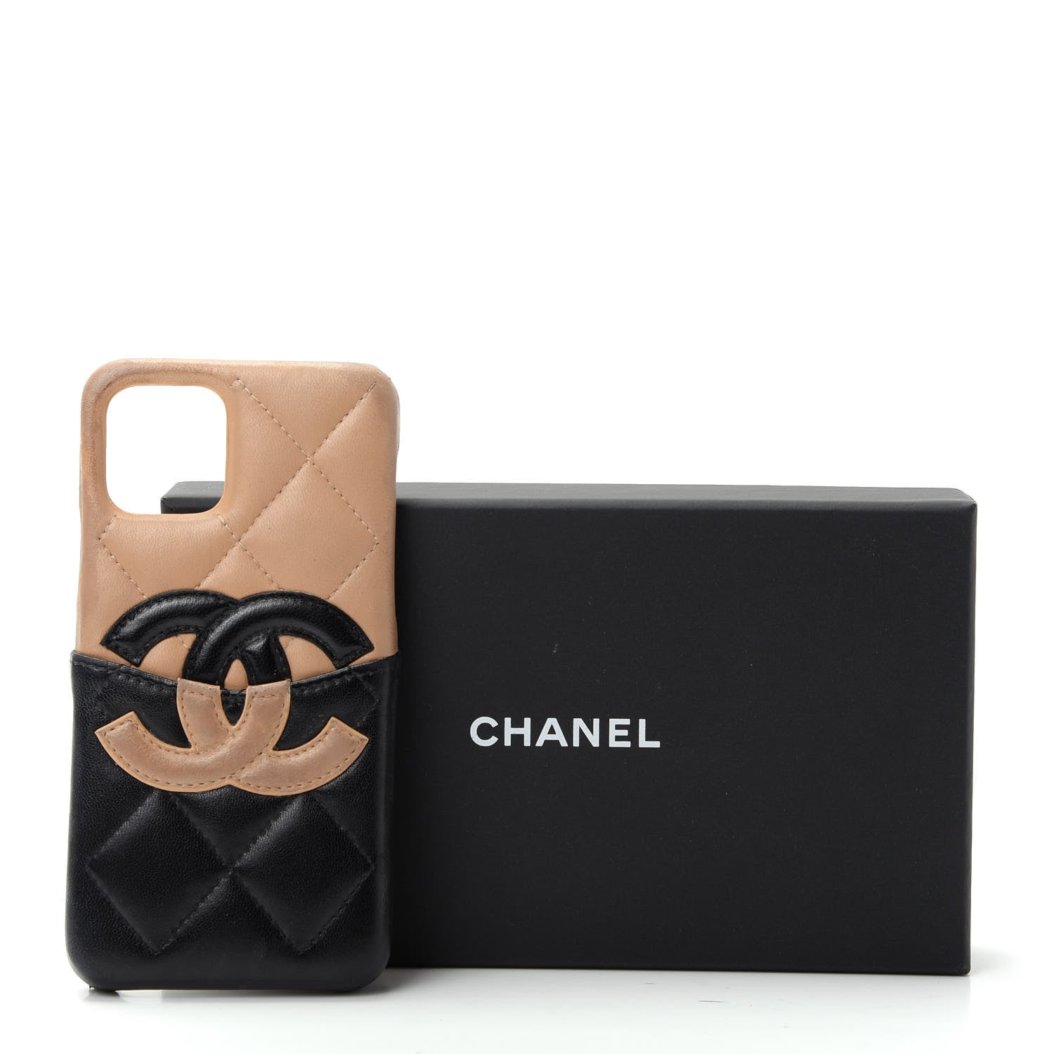 Chanel Lambskin Quilted CC iPhone XI Pro Case Beige Black 9 of 9
