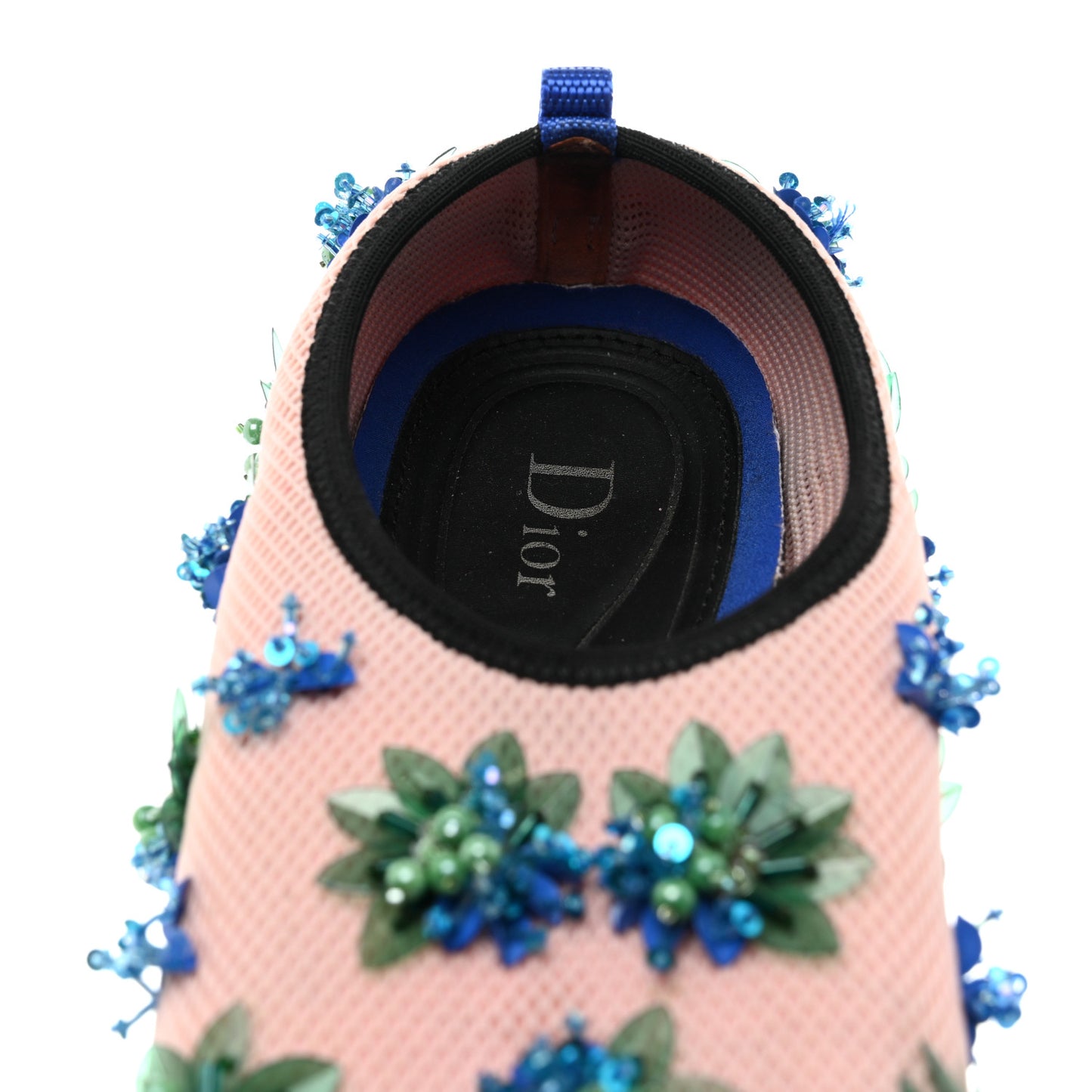 Technical Canvas Embellished Dior Fusion Sneakers 37.5 Pink Blue