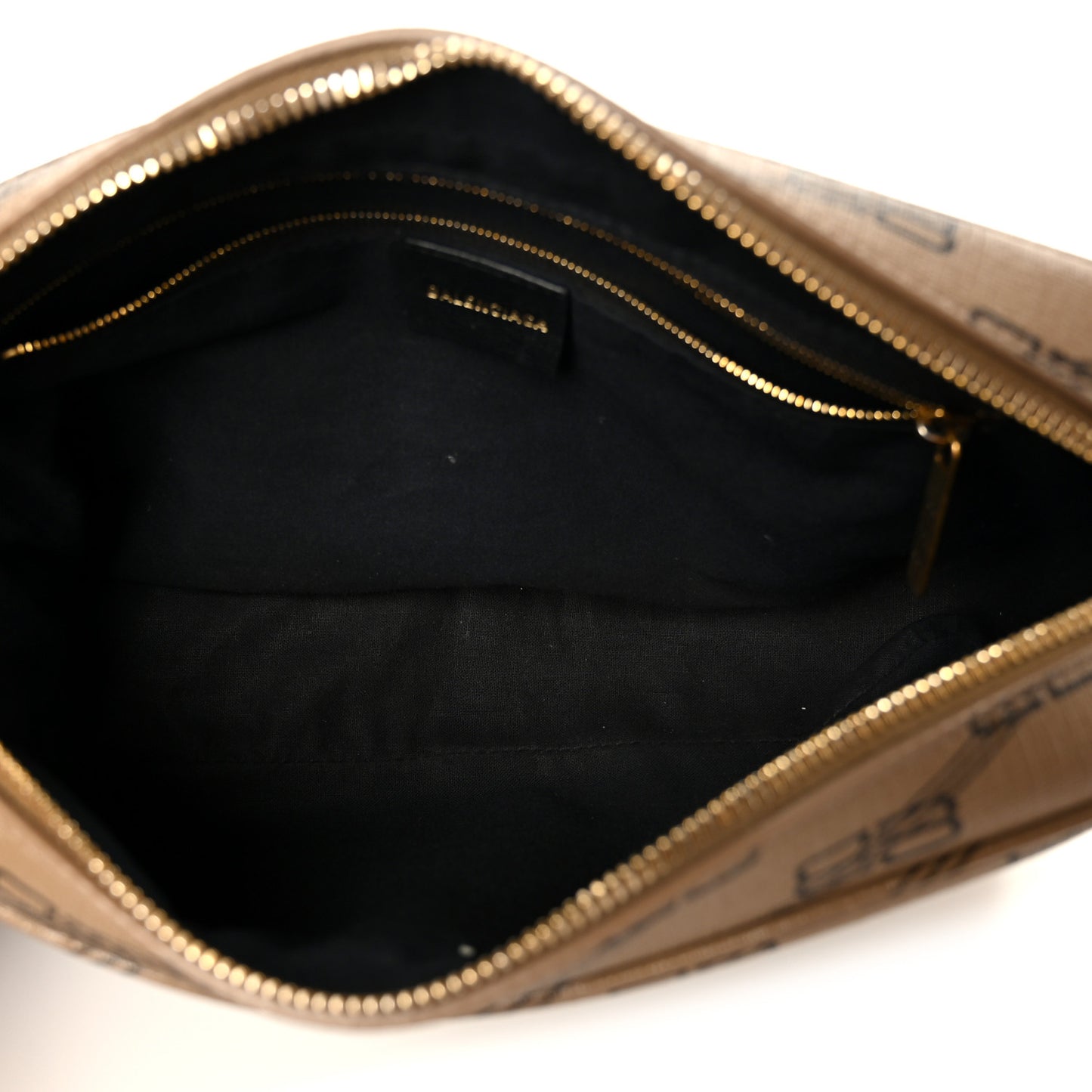 Coated Canvas BB Monogram Medium Signature Camera Bag Beige Brown