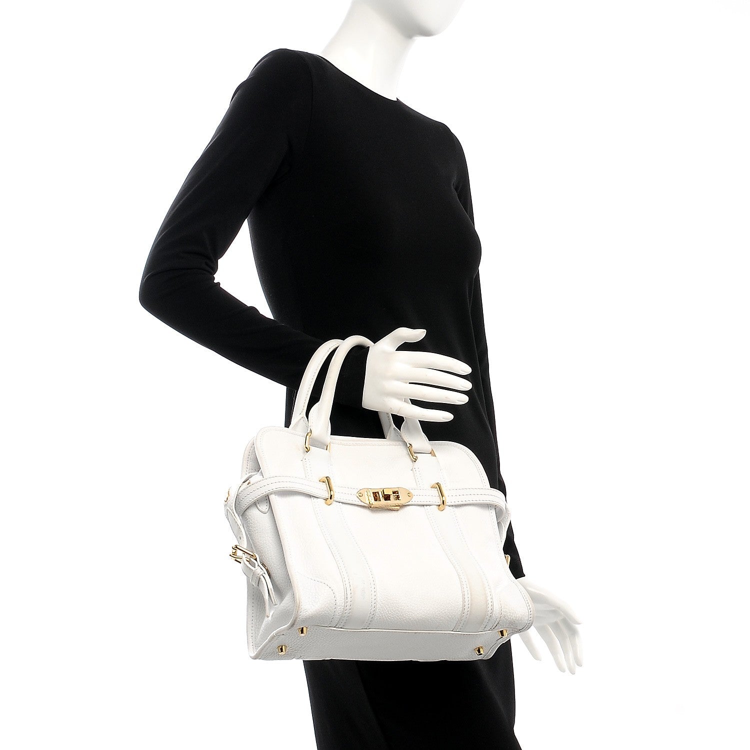 Burberry London Grainy Calfskin Medium Minford Portrait Tote White 2 of 16