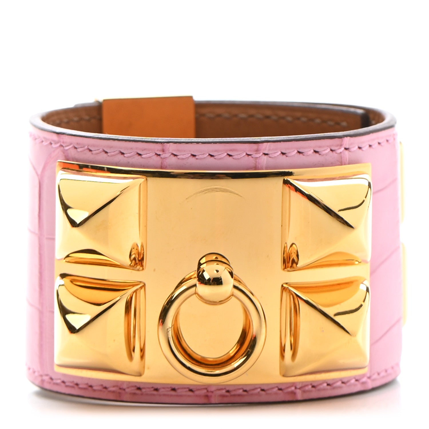 Hermes Matte Collier De Chien CDC Bracelet T1 5P Pink 1 of 9