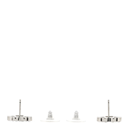 Chanel Crystal Mini Timeless CC Earrings Silver 3 of 4