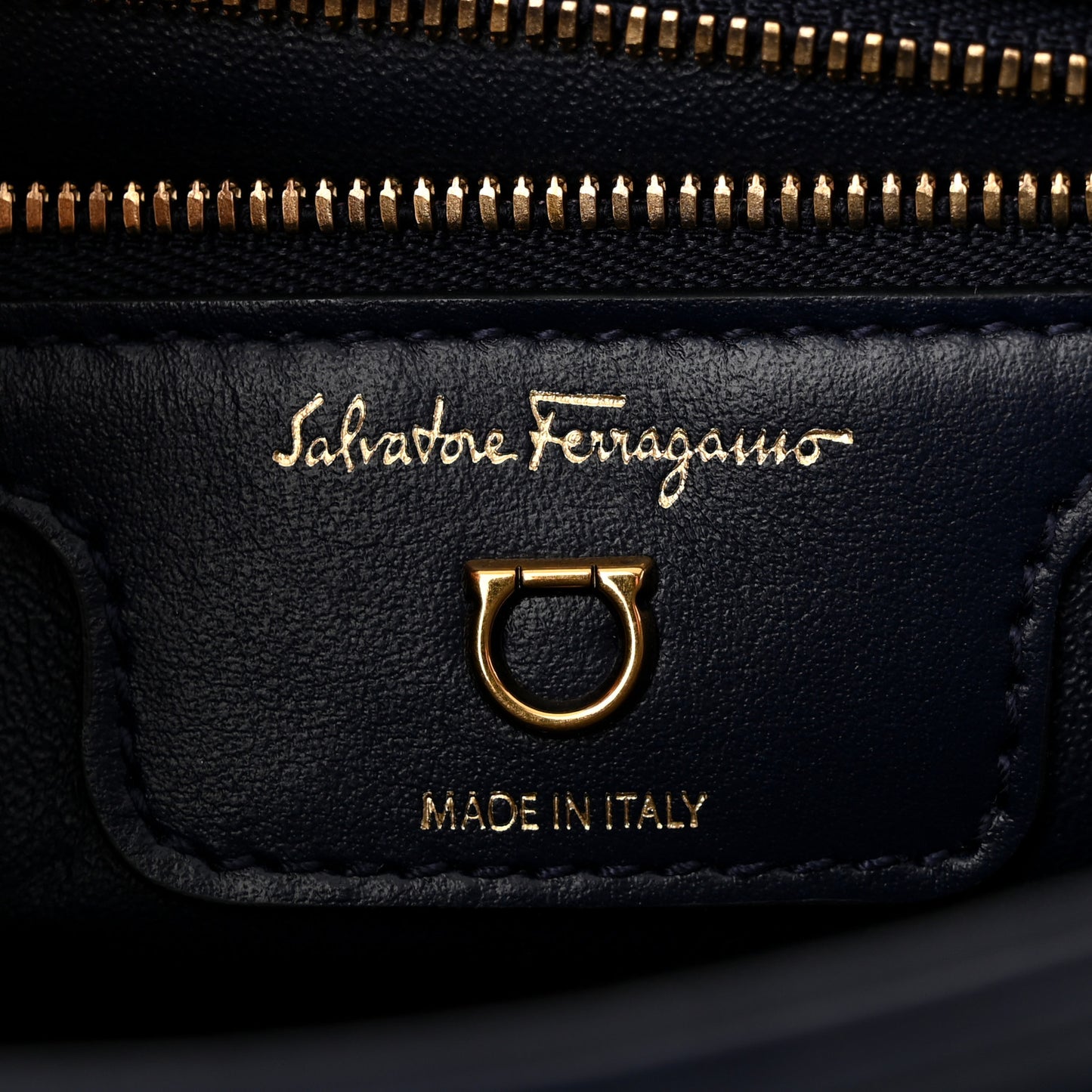 Calfskin Quilted Floral Printed Gancini Flap Bag Blue Multicolor