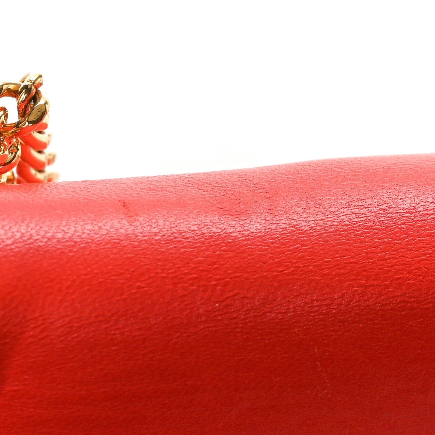 Grained Calfskin Lambskin Mini Drew Shoulder Bag Coral Pop